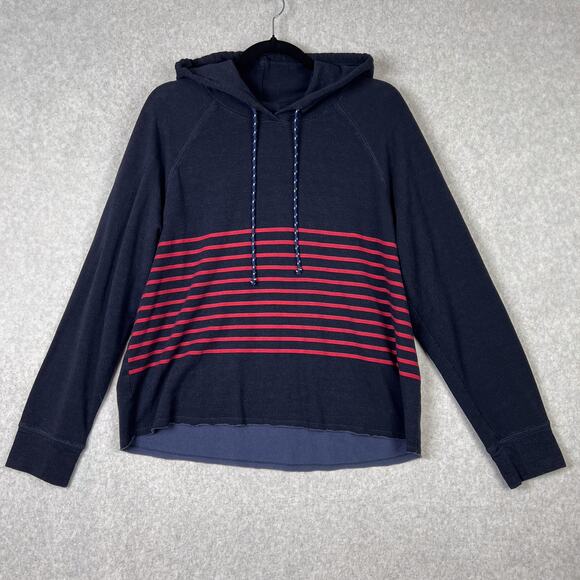 Sundry Midnight Cropped Stripes Hoodie Sweatshirt Size 4/XL - Picture 2 of 12